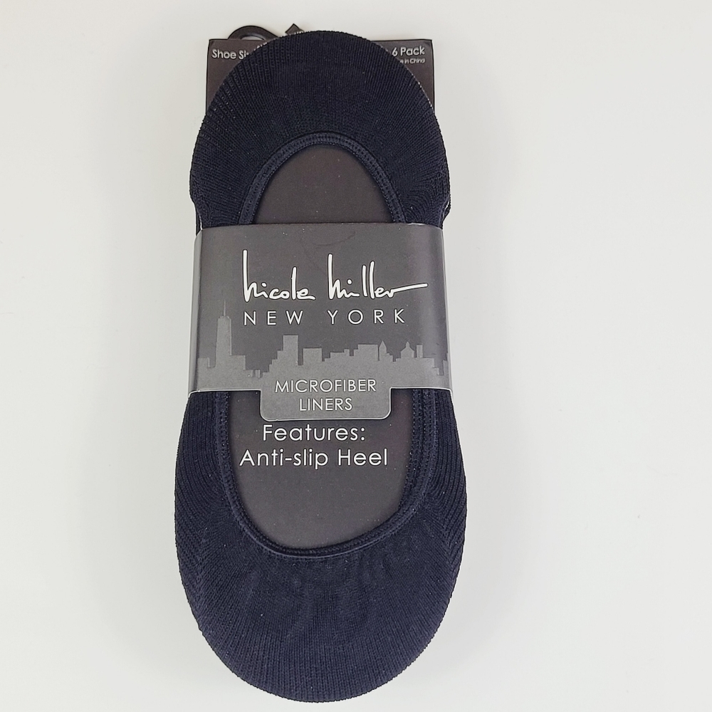 air Nicole Miller No show Microfiber Liners  Anti-Slip Heel 4-10